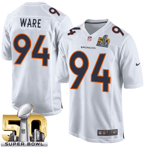 Men's Game DeMarcus Ware Super Bowl 50 Bound Nike Jersey White - #94 Event NFL Denver Broncos